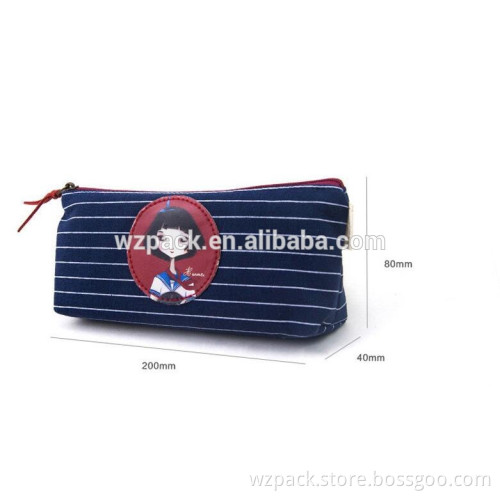 2016 OEM Canvas Pen Pencil Bag Zipper Coin Case Pouch Mini Cosmetic Makeup Bag Zipper Pouch Purse